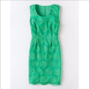 Boden Green Organza Embroidered Dress 6 small